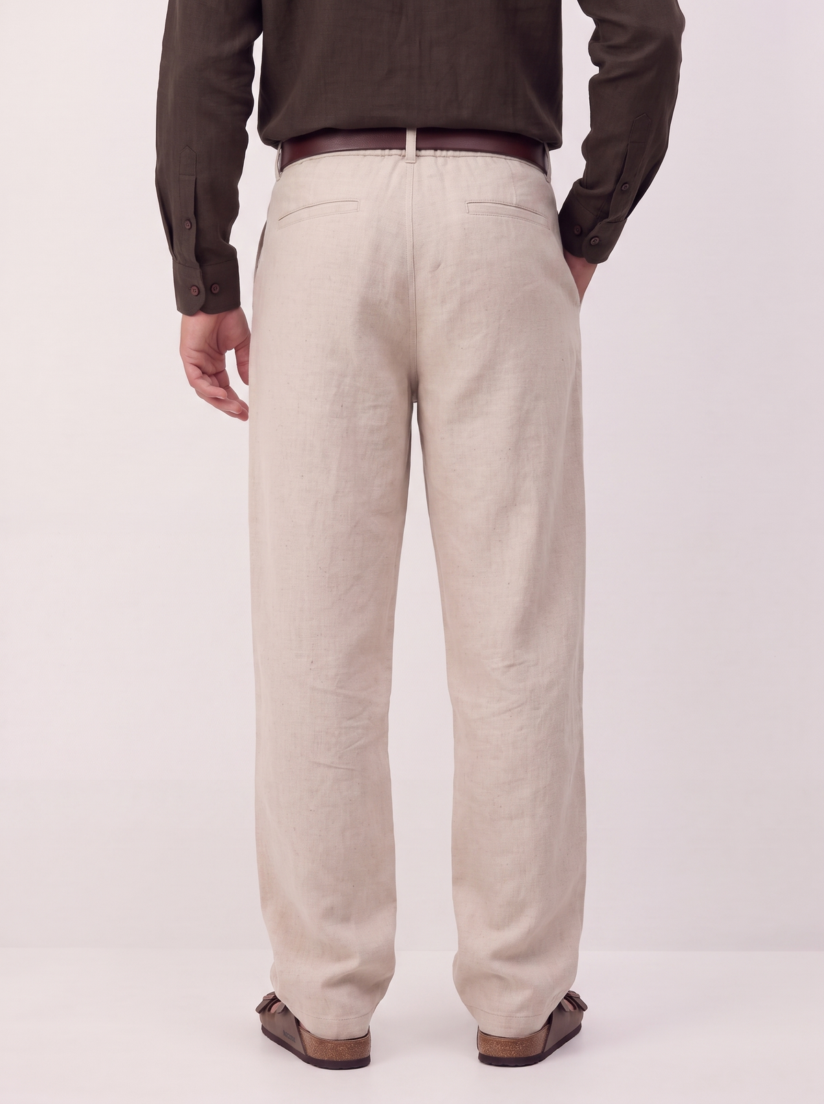 Linen Blend Relaxed Pants beige