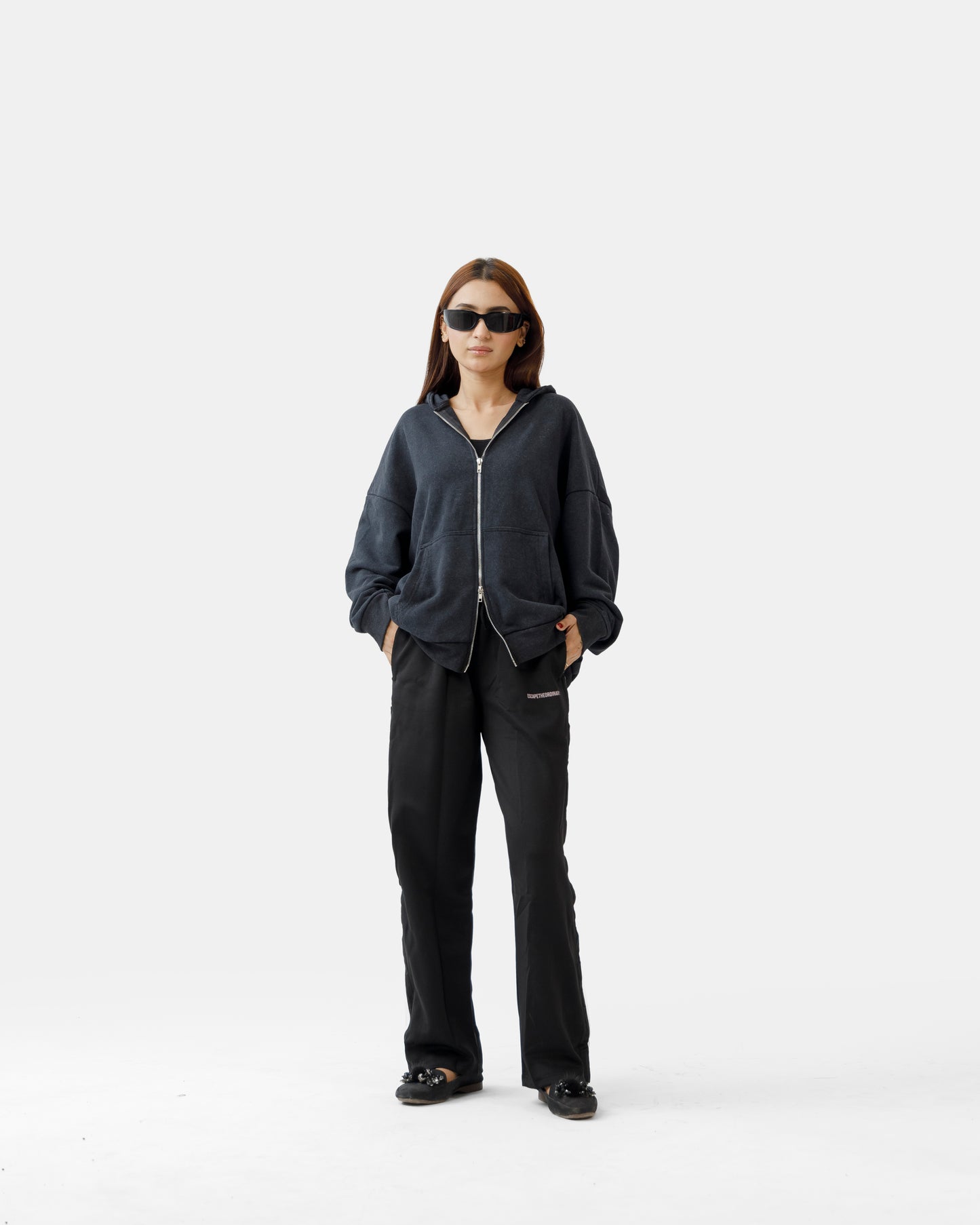 Washed Zipper Hoodie