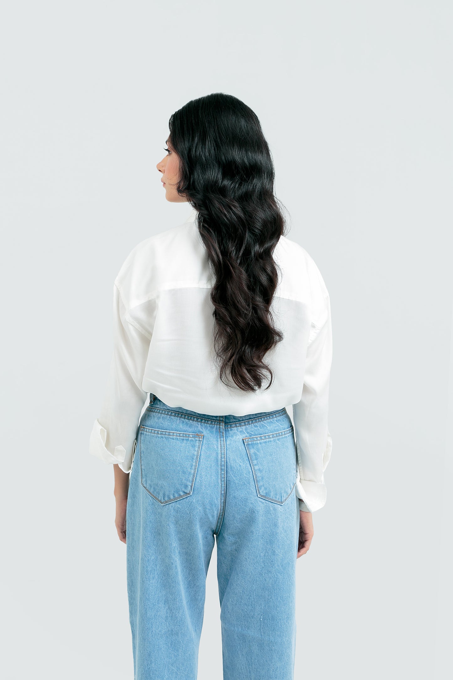 Wide-Leg Mid-Rise Loose Jeans