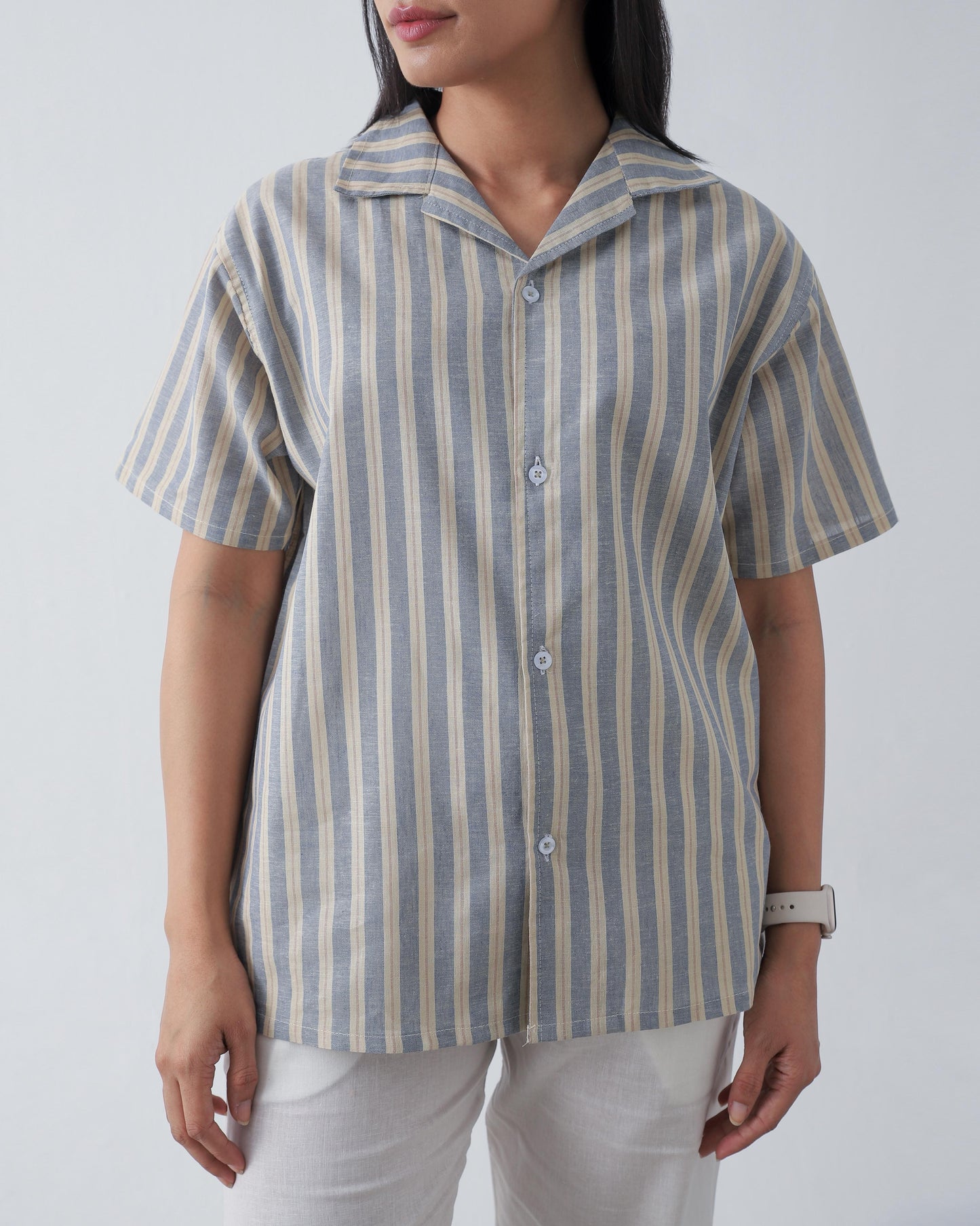 Coastal Striped Cuban Shirt