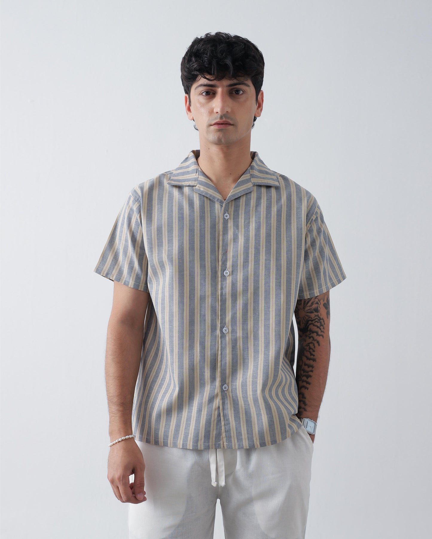 Coastal Striped Cuban Shirt