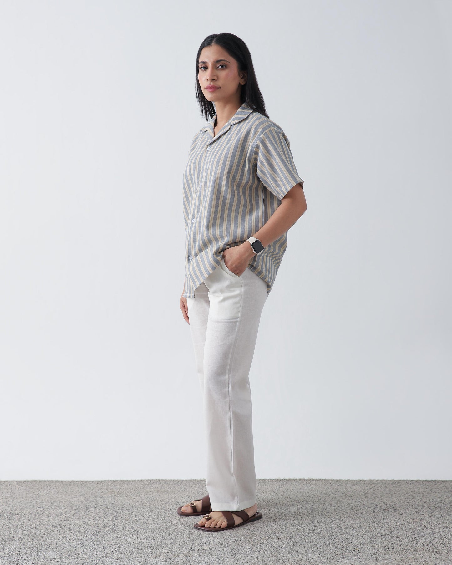 Coastal Striped Cuban Shirt