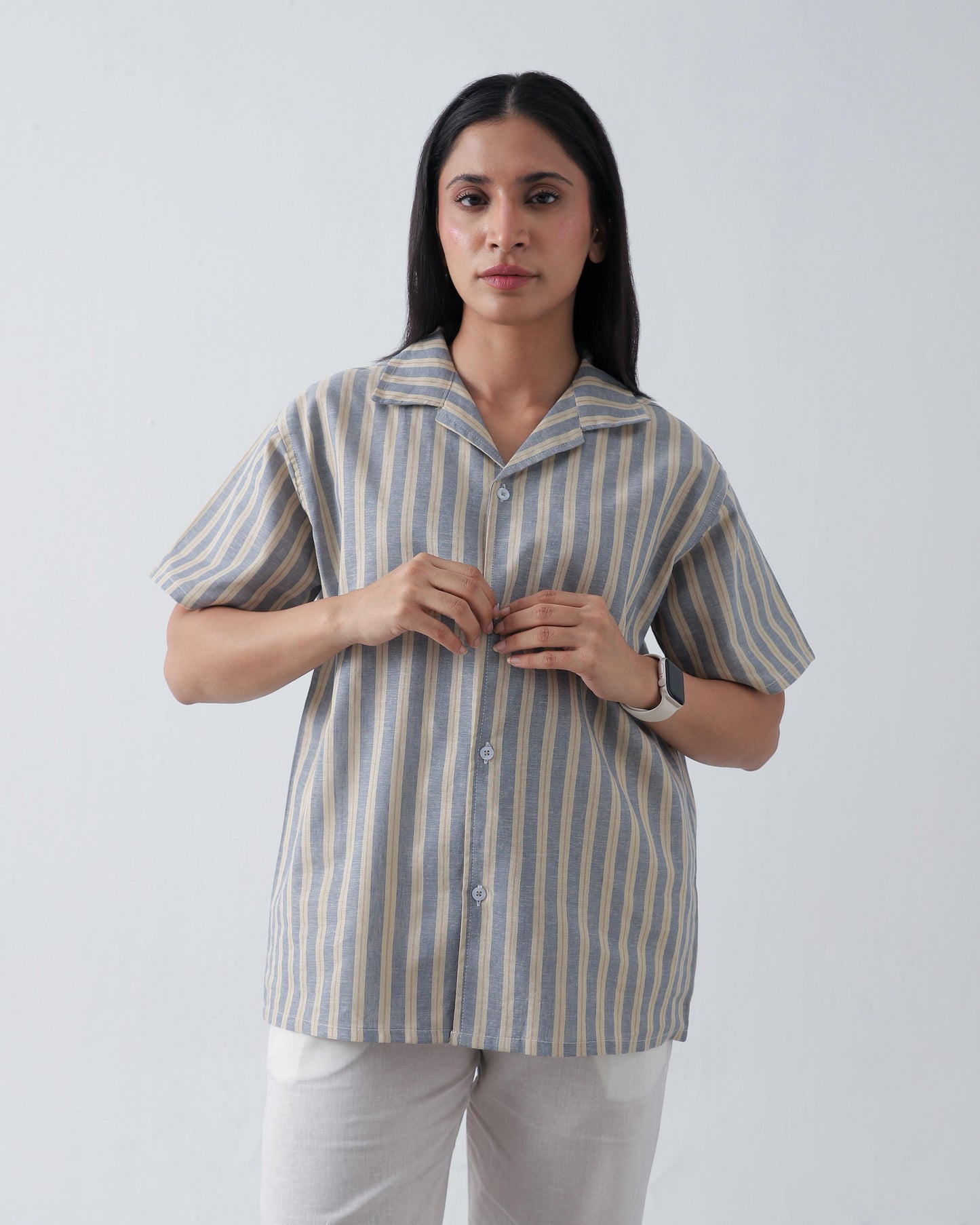 Coastal Striped Cuban Shirt
