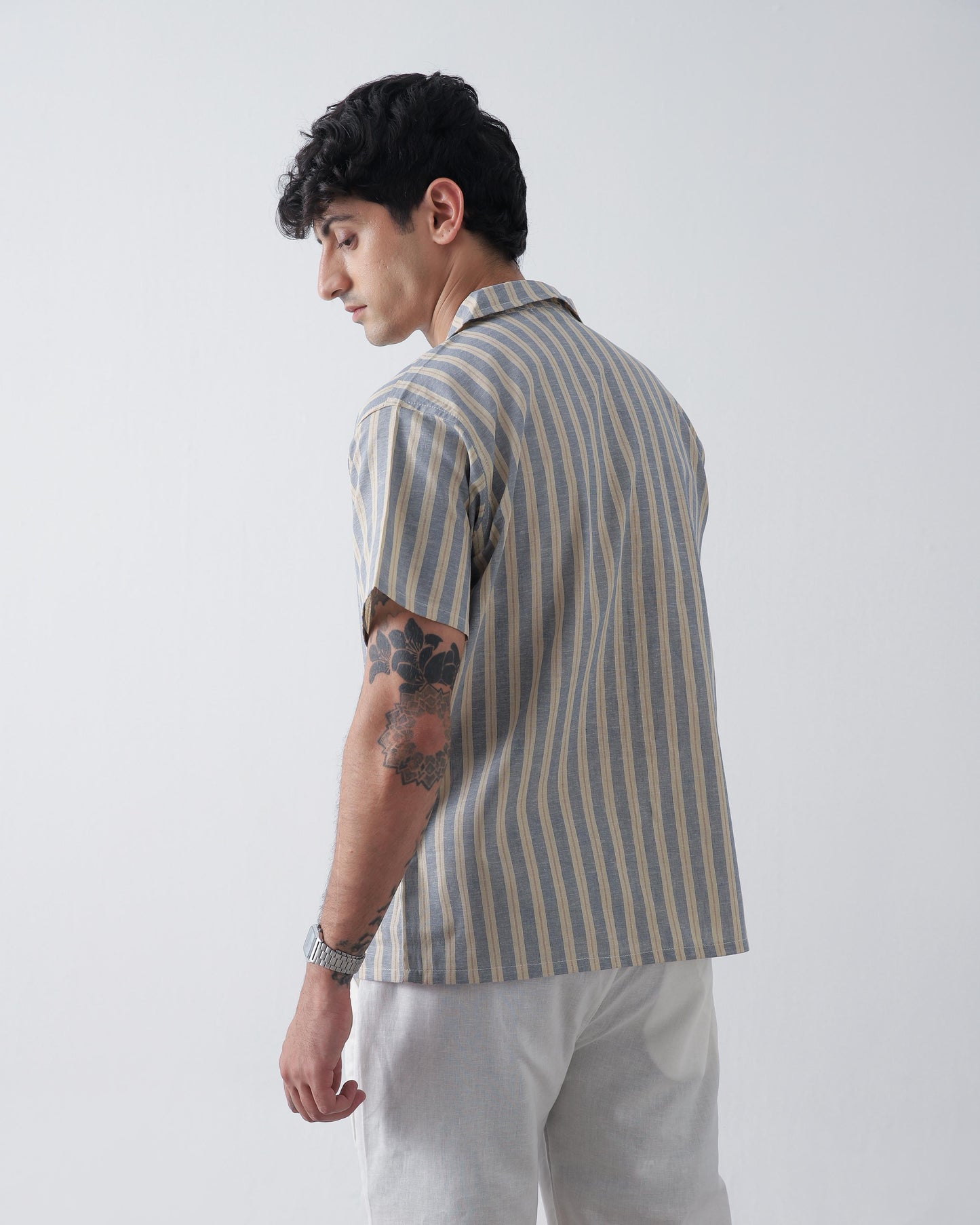 Coastal Striped Cuban Shirt