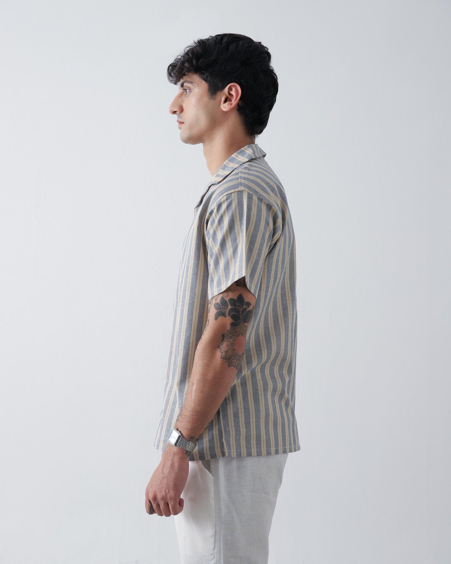 Coastal Striped Cuban Shirt