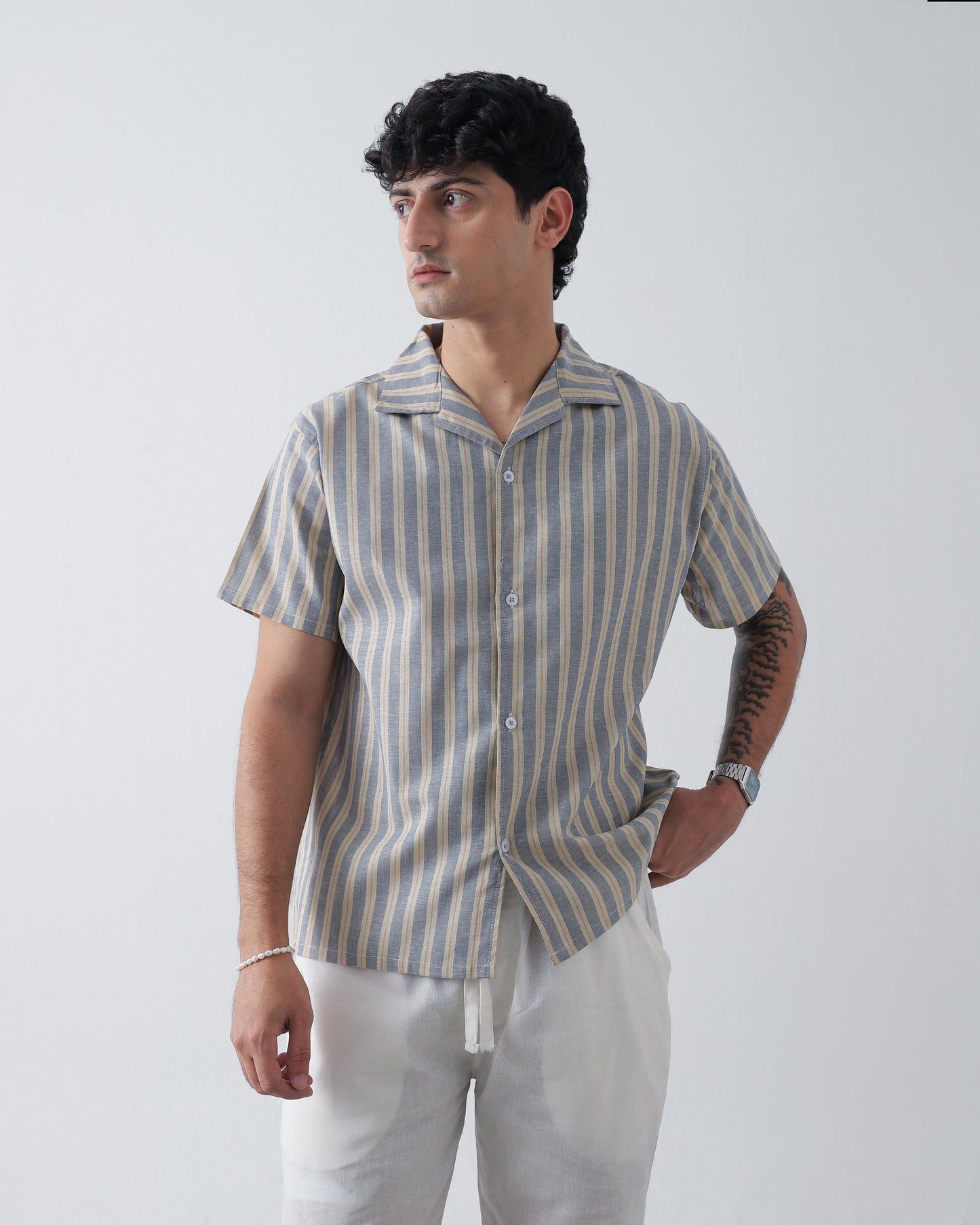 Coastal Striped Cuban Shirt