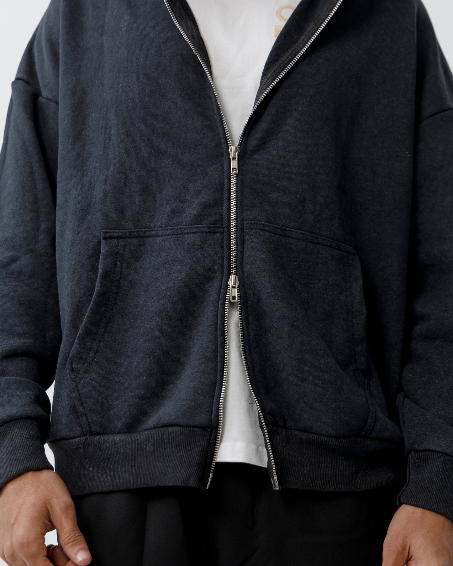 Washed Zipper Hoodie