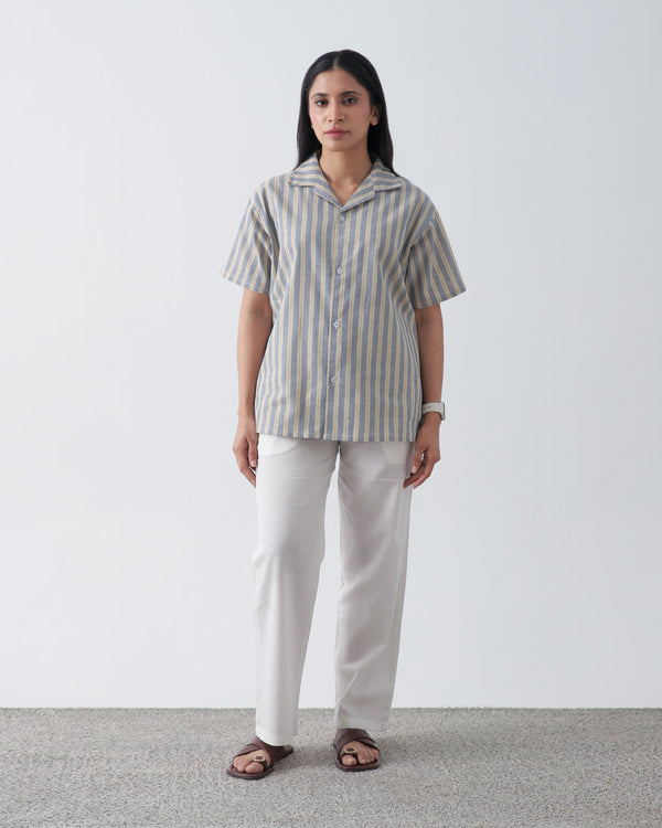 Coastal Striped Cuban Shirt