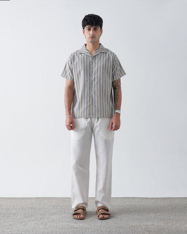 Coastal Striped Cuban Shirt